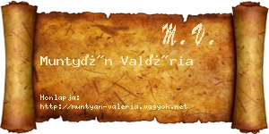 Muntyán Valéria névjegykártya