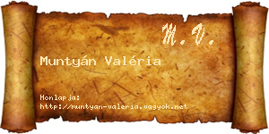 Muntyán Valéria névjegykártya